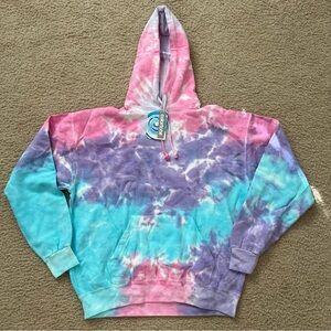 Colortone Tie Dye Hoodie in Cotton Candy